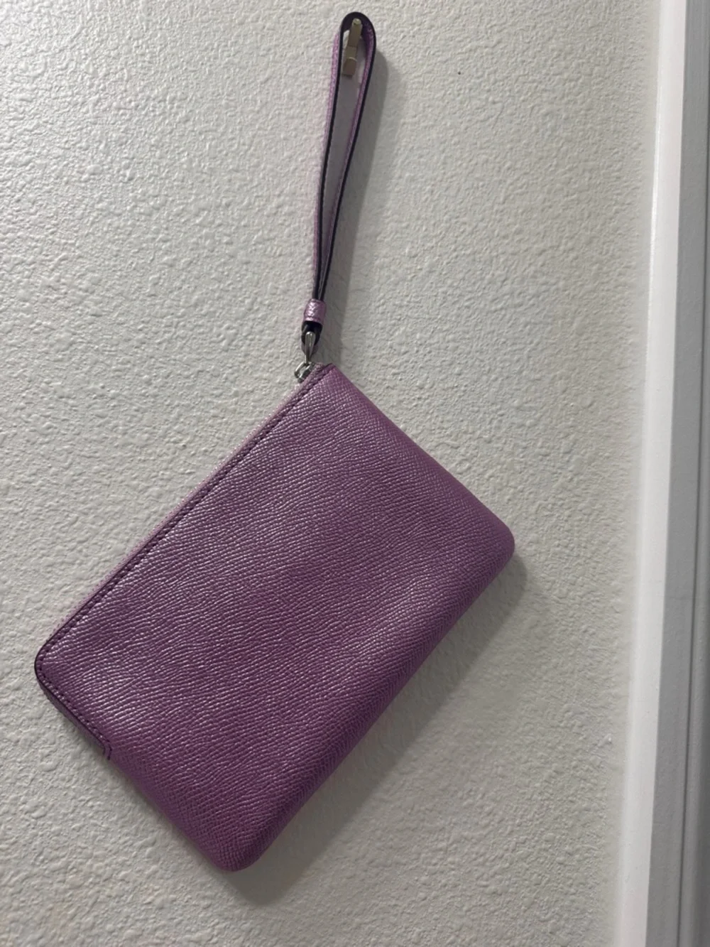 Coach Lavender Leather Wristlet Pouch